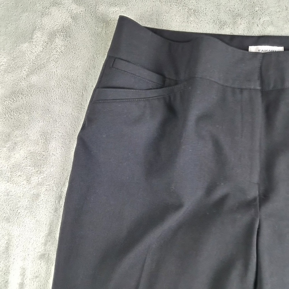 Tahari Arthur S Levine Pants Wonens 14 Black Stretch Straight Leg Dressy Trouser - Picture 8 of 13